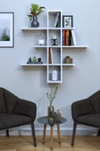 mokaparkavm 10 Bölmeli 3 Raflı Duvara Monte Dekoratif Çok Amaçlı Raf Kitaplık - 2
