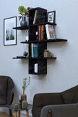 mokaparkavm 10 Bölmeli 3 Raflı Duvara Monte Dekoratif Çok Amaçlı Raf Kitaplık - 1