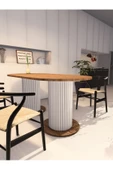 mokaparkavm Oval Dekoratif Ahşap Ayaklı 6 Kişilik Yemek Masası Mutfak Masası - 2