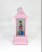 Romantik Kış Masalı Işıklı Kar Küresi - Sevgililer Pembe - 1
