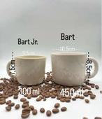 Tardan Bart Jr. El Yapımı Seramik 2'li Kupa- XMat Yeşil - XKrem - 300 ml (2 Adet) - 4