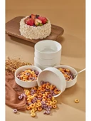 Cooker Emboss 6'lı 12 Cm Porselen Joker Kase Çorba Kahvaltılık Ikramlık Çerezlik Set - 1
