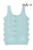 Bravie Geniş Askılı Yumuşak Süngerli Kız Çocuk Pamuk Büstiyer 5'li Paket Mint thumbnail 2