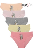 Bravie Resimli Rengarenk Bikini Kesim Çocuk Külot BRV1-KDC - 2
