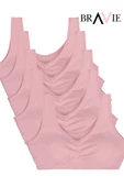 Bravie Geniş Askılı Yumuşak Süngerli Kız Çocuk Pamuk Büstiyer 5'li Paket Toz Pembe thumbnail 1