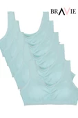 Bravie Geniş Askılı Yumuşak Süngerli Kız Çocuk Pamuk Büstiyer 5'li Paket Mint thumbnail 1