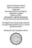 Kişiye Özel Siyah Kemik Öğretmen Kaşesi Kitap Mührü ve Istampa Set R5814-13 - 2