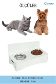 Evene Mama Su Kabı Paslanmaz Çelik Taslı 2'li Ahşap Kedi Ve Köpek Suluk Patili Model thumbnail 2