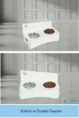 Evene Mama Su Kabı Paslanmaz Çelik Taslı 2'li Ahşap Kedi Ve Köpek Suluk Patili Model thumbnail 6