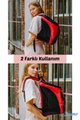 Evene Kırmızı Kedi Taşıma Çantası Siyah Fileli Küçük Boy Uçak Için Uygun Hava Alan Sırt Çantası - 3