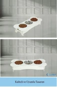 Evene Mama Su Kabı Paslanmaz Çelik Taslı 3'lü Ahşap Kedi Ve Köpek Suluk Kemik Model thumbnail 6