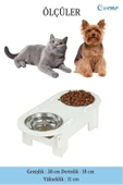 Evene Mama Su Kabı Paslanmaz Çelik Taslı 2'li Ahşap Kedi Ve Köpek Suluk Oval Model thumbnail 2
