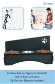 Evene Mama Su Kabı Paslanmaz Çelik Taslı 3'lü Ahşap Kedi Ve Köpek Suluk Patili Model thumbnail 4