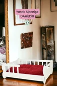 Pandogo Köpek Yatağı Ahşap Beyaz Renk Model 1 - 2