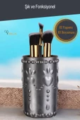 Viselia Makyaj Duzenleyici Makyaj Organizeri Makyaj Fırçalığı Makyaj Fırçası Gümüş Eskitme Renk Model 10 thumbnail 3