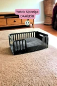 Pandogo Kedi Yatağı Ahşap Siyah Mermer Renk Model 5 - 2