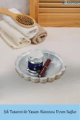 Evene Makyaj Organizeri Gümüş Renk Kozmetik Makyaj Düzenleyici Çiçek Model - 4