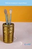 Evene Makyaj Organizeri Makyaj Fırçalığı Makyaj Organizer Düzenleyici Altın Eskitme Renk Model 10 thumbnail 5