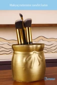 Evene Makyaj Organizeri Makyaj Fırçalığı Makyaj Organizer Düzenleyici Altın Renk Model 8 thumbnail 3