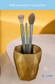 Evene Makyaj Organizeri Makyaj Fırçalığı Makyaj Organizer Düzenleyici Altın Renk Model 2 thumbnail 5
