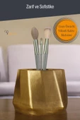 Viselia Makyaj Duzenleyici Makyaj Organizeri Makyaj Fırçalığı Makyaj Fırçası Altın Eskitme Renk Model 17 thumbnail 4