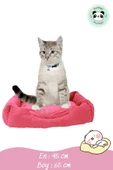 Pandogo Kedi Yatağı Evcil Hayvan Kedi Minderi Evcil Hayvan Dikdörtgen 65x45 Cm Yumuşak Minder Kırmızı thumbnail 3