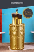 Viselia Makyaj Duzenleyici Makyaj Organizeri Makyaj Fırçalığı Makyaj Fırçası Altın Renk Model 10 thumbnail 3