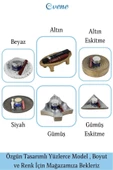 Evene Makyaj Organizeri Altın Kozmetik Makyaj Düzenleyici Çiçek Model - 6