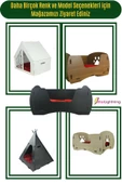 StarLightning Ahşap Büyük Kedi Yatağı Premium Kalite Siyah Kedi Evi 50x35 Cm Model 6 - 4