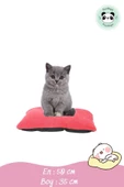 Pandogo Kedi Yatağı Evcil Hayvan Kedi Minderi 50x35 Cm Evcil Hayvan Minder Kırmızı thumbnail 3