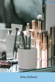Evene Makyaj Organizeri Makyaj Fırçalığı Makyaj Organizer Düzenleyici Beyaz Renk Model 1 - 3