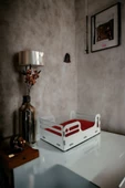 StarLightning Ahşap Büyük Kedi Yatağı Premium Kalite Beyaz Kedi Evi 50x35 Cm Model 4 - 1