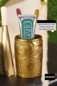 Star Master Diş Fırçası Kabı Diş Fırçalığı Fırçalık Altın Renk Model 12 - 4