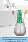 Evene Diş Fırçalığı Tezgah Üstü Gümüş Renk Diş Fırçası Standı Vazo Model - 4