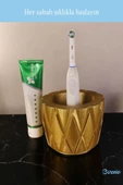 Evene Diş Fırçalığı Diş Fırçalık Diş Fırçası Standı Diş Fırçası Tutucu Altın Renk Model 18 thumbnail 4