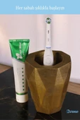 Evene Diş Fırçalığı Diş Fırçalık Diş Fırçası Standı Diş Fırçası Tutucu Altın Eskitme Renk Model 19 thumbnail 4