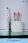 Evene Diş Fırçalığı Diş Fırçalık Diş Fırçası Standı Diş Fırçası Tutucu Beyaz Model 8 thumbnail 5
