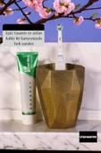 Star Master Diş Fırçası Kabı Diş Fırçalığı Fırçalık Altın Eskitme Renk Model 19 - 3