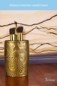 Evene Makyaj Organizeri Makyaj Fırçalığı Makyaj Organizer Düzenleyici Altın Eskitme Renk Model 12 thumbnail 3