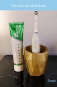 Evene Diş Fırçalığı Tezgah Üstü Altın Renk Diş Fırçası Standı Model 2 thumbnail 4