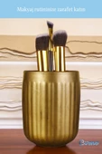 Evene Makyaj Organizeri Makyaj Fırçalığı Makyaj Organizer Düzenleyici Altın Eskitme Renk Model 11 thumbnail 3