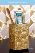 Evene Diş Fırçalığı Diş Fırçalık Diş Fırçası Standı Diş Fırçası Tutucu Altın Model 7 thumbnail 5