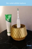 Evene Diş Fırçalığı Diş Fırçalık Diş Fırçası Standı Diş Fırçası Tutucu Altın Renk Model 21 thumbnail 4