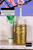 Star Master Diş Fırçası Kabı Diş Fırçalığı Fırçalık Altın Eskitme Renk Model 10 - 3