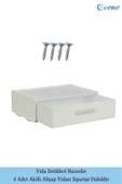 Evene Gizli Çekmece Organizer Masa Altı Saklama Kabı Beyaz Renk Model 1 - 8