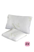 Pandogo Bambu Yastık Kılıfı Örme Kumaş Bambu Desen 50x70 Terletmeyen Minder Yastık Yüzü 6 Adet - 1