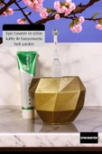 Star Master Diş Fırçası Kabı Diş Fırçalığı Fırçalık Altın Eskitme Renk Model 20 - 3