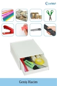 Evene Gizli Çekmece Organizer Masa Altı Saklama Kabı Beyaz Renk Model 6 - 6