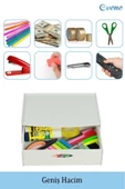 Evene Gizli Çekmece Organizer Masa Altı Saklama Kabı Beyaz Renk Model 2 thumbnail 6