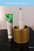 Evene Diş Fırçalığı Tezgah Üstü Altın Renk Diş Fırçası Standı Model 1 thumbnail 4